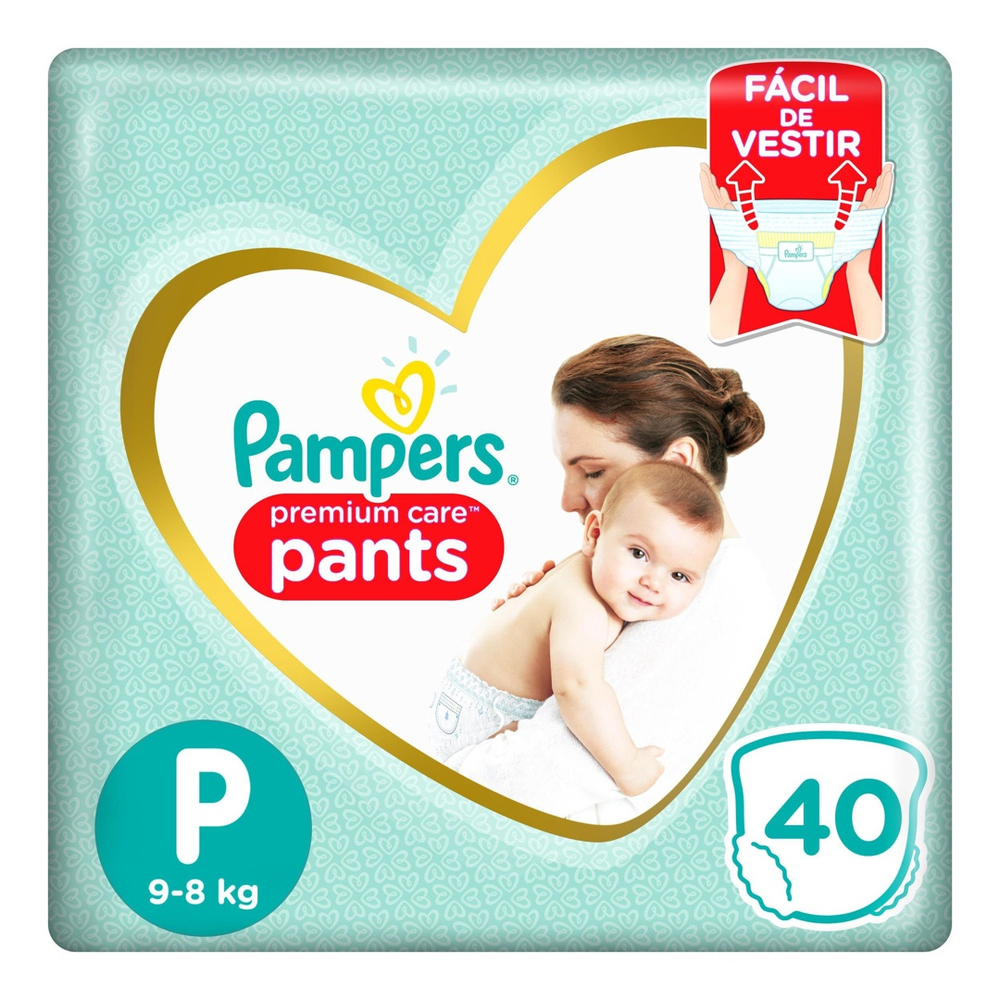 Fralda descartável pampers premium care pants P C/40