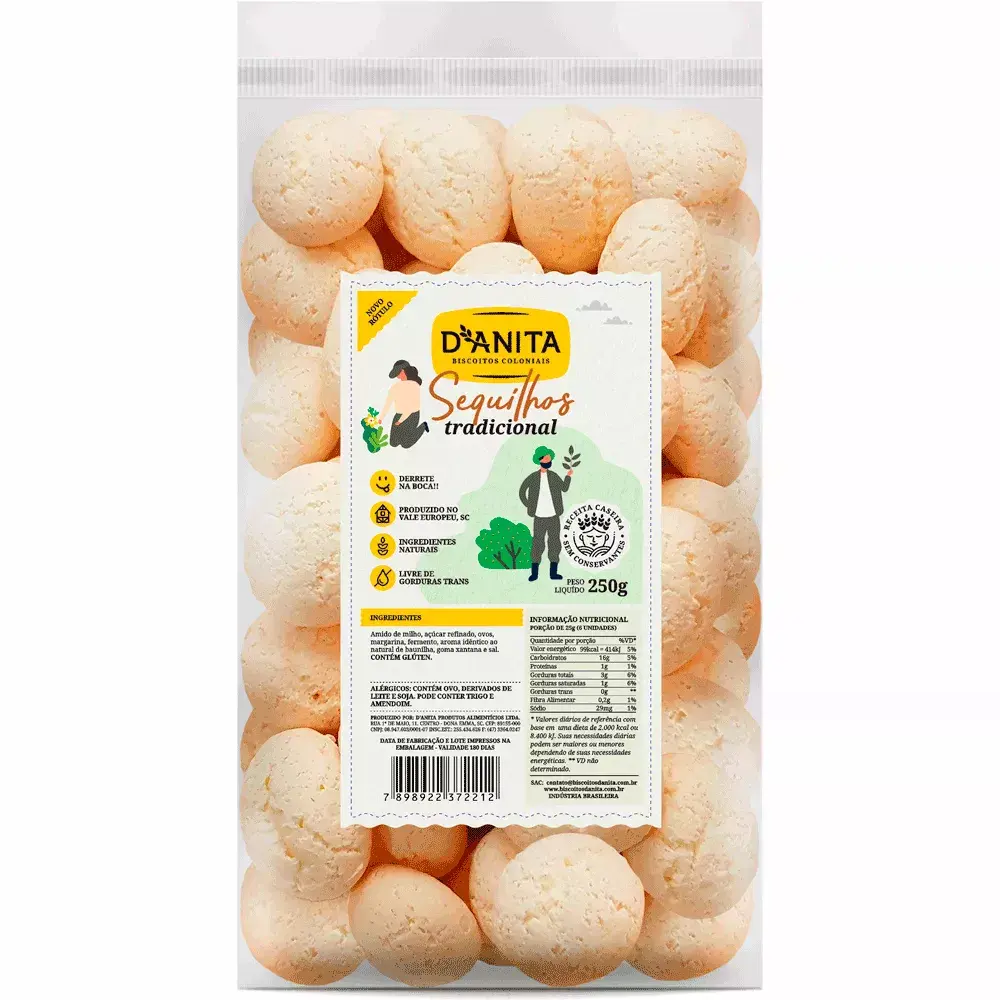 Biscoito Amanteigado Sequilhos Tradicional DAnita 250g