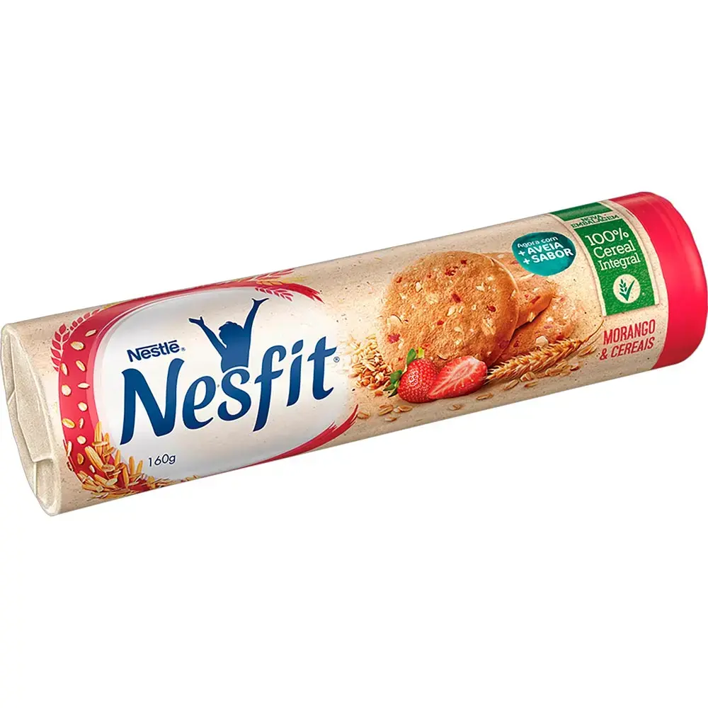 Biscoito Integral Morango & Cereais Nesfit 160g