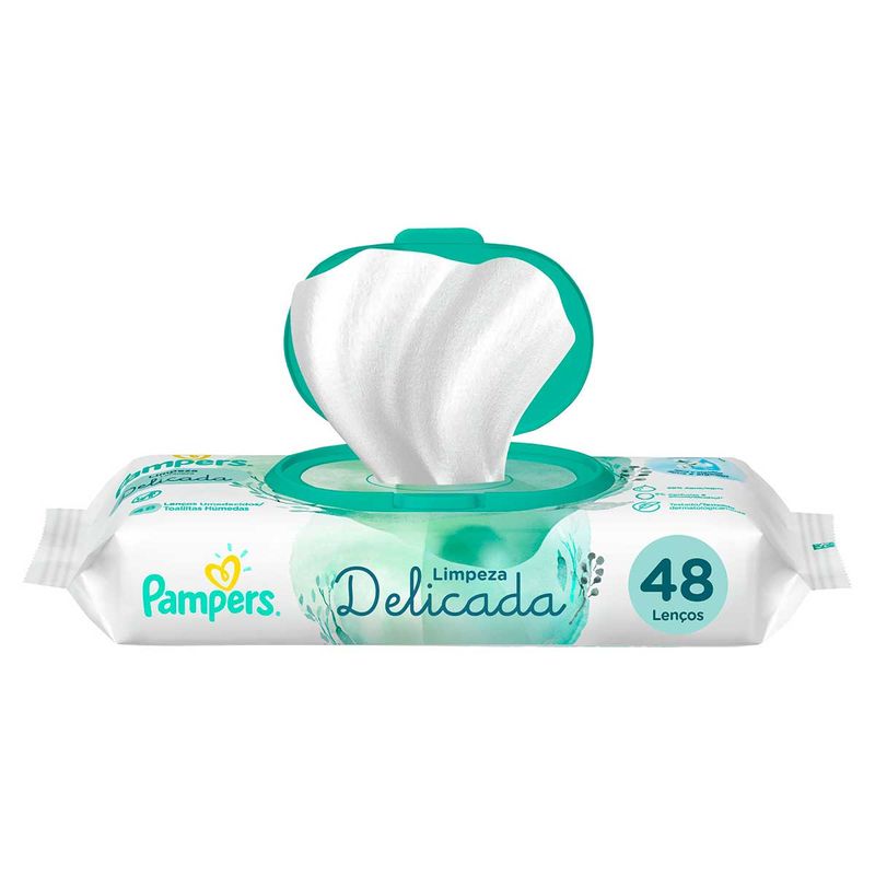 Lenços Umedecidos Pampers Limpeza Delicada 48 Unidades