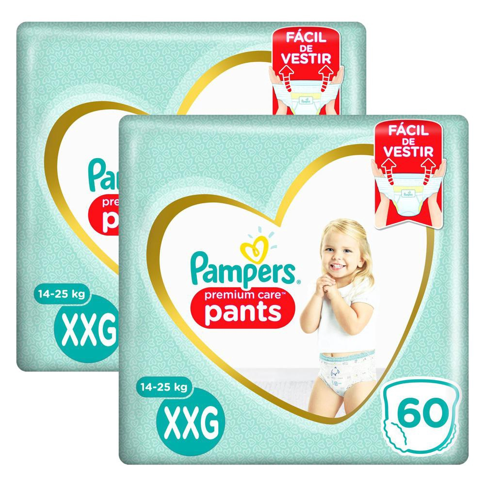 Kit 120 Fraldas Pampers Premium Care Pants Top Tamanho XXG