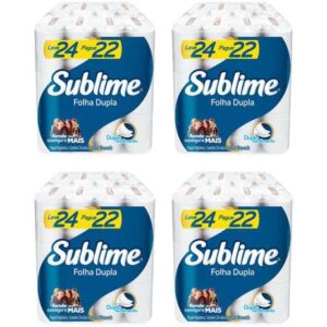 Kit Papel Higiênico Folha Dupla Sublime Softys - 4 Pacotes com 24 Unidades Cada