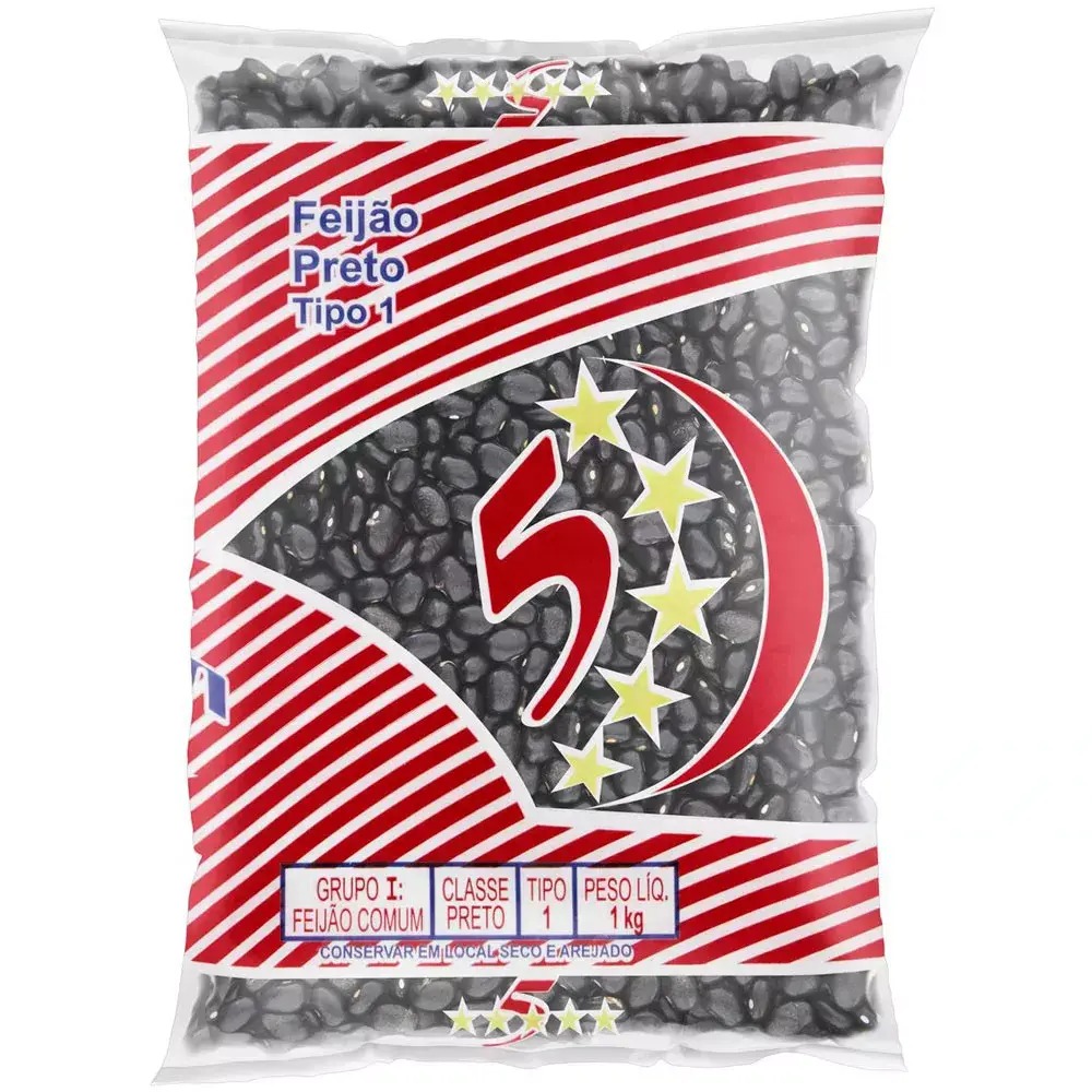Feijão Preto Tipo 1 5 Estrelas 1Kg