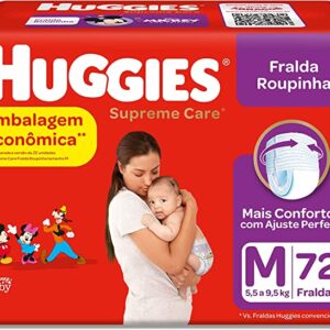 Fralda Huggies Supreme Care Roupinha M - 72 fraldas