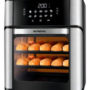Fritadeira Air Fryer Forno Oven 12L Mondial Preto/Inox 2000W AFON-12L-BI