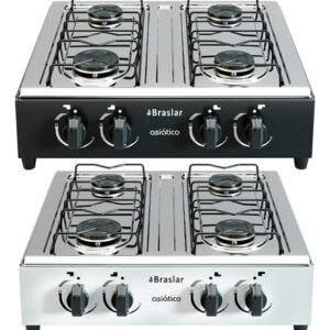 Fogão Cooktop De Mesa Portátil A Gás 4 Bocas Braslar Bivolt