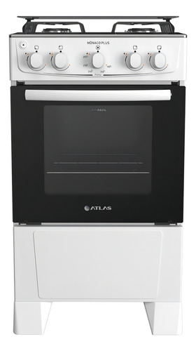 Fogão 4 Bocas Branco com Mesa Inox Atlas Mônaco Plus 127/220V