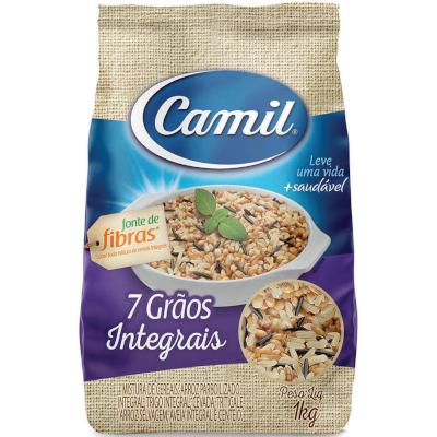 Arroz Integral 7 cereais pacote 1kg - Camil