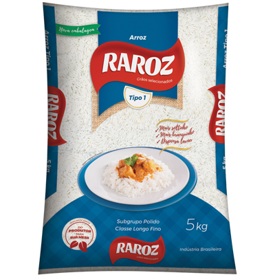 Arroz tipo 1 pacote 5kg - Raroz
