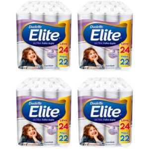 Kit Papel Higiênico Folha Dupla Elite Ultra - 4 Pacotes com 24 Unidades Cada