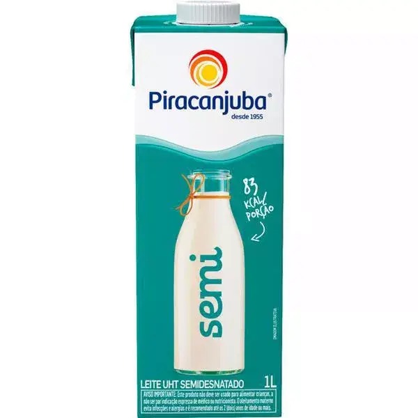 Leite Semidesnatado Piracanjuba 1L