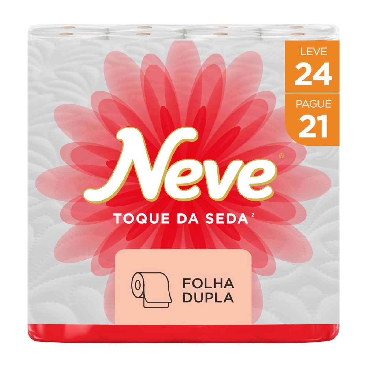 Papel Higiênico Neve Toque de Seda Leve 24 Pague 21 - 24 Rolos
