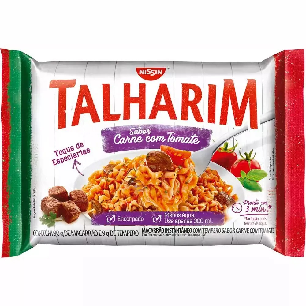Macarrão Instantâneo Talharim Carne com Tomate Nissin 99g